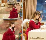 Little Dipper  ~Cat + Moon + Stars~ Embroidery Lolita Long Sleeves OP Dress - Ready Made