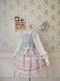 Alice Girl ~The Kitty's Tea Party Sweet Lolita OP/Salopette -Pre-order Pink Size S - In Stock