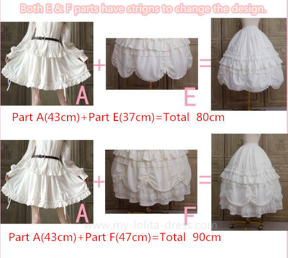 Little Dipper Camellia~ Sweet Lolita Underskirt Petticoat -Flexible Length -Ready Made