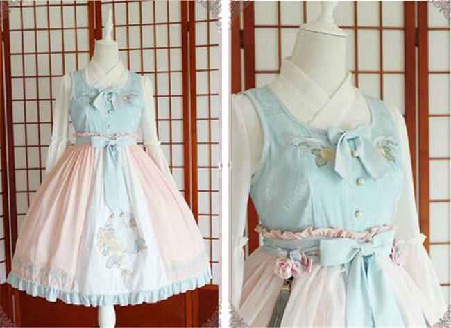 The Inlaid Harp ~Qi Lolita JSK Dress With Overskirt