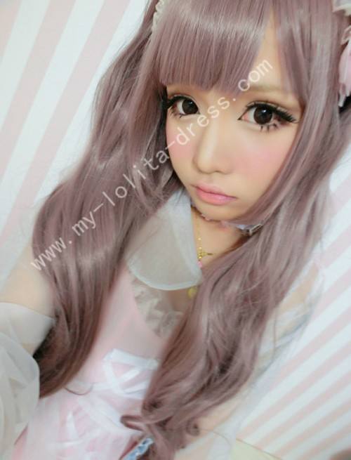 Purple Brown Curls Lolita Wig