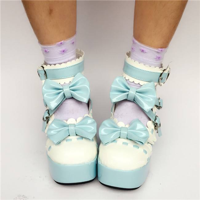 Sweet Red Whtie Lolita High Platform