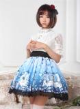 Elegant Stars & Pegasus Printed Lolita Pleated Skirt off