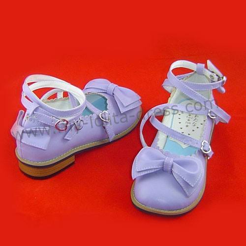 Classic Tea Party Shoes Purple Bow Lolita
