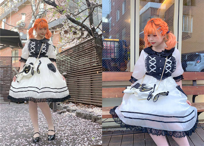Pumpkin Cat Lolita ~Sweet Toothache~ Lolita OP -Ready made