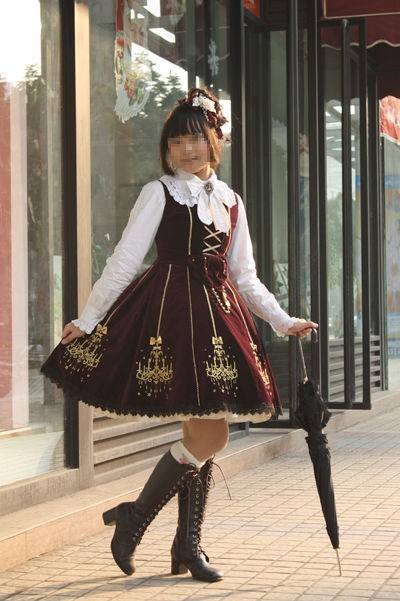 HMHM Classical Velveteen Chandelier Jumper Dress