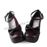 Dark Coffee Bow Lolita Princess Shoes