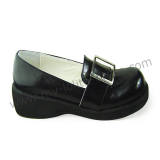 Black Buckle Smooth Sole Lolita Shoes O