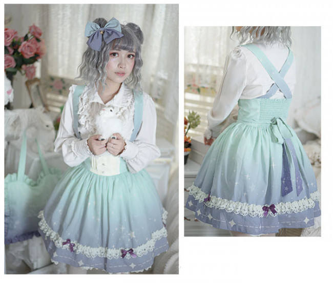 DianaStar Gradient Babydoll Lolita Dress Red OP 83CM In Stock-out