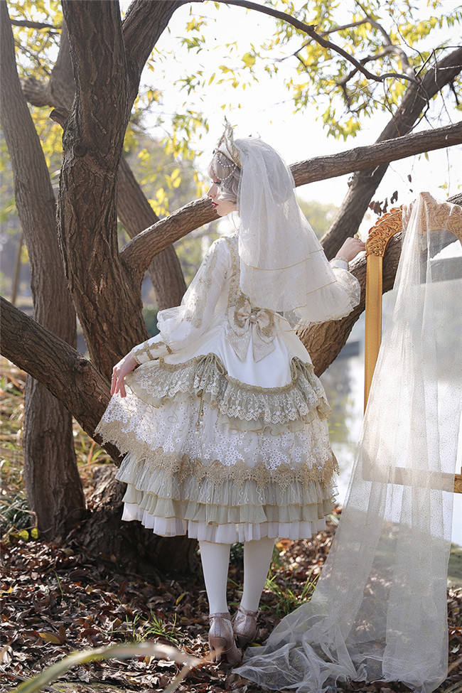 Dawn Nightmare~ Elegant Lolita OP Bridal Design -Ready Made