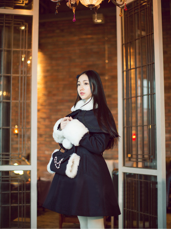 Princess Faith Elegant Lolita Long Coat with Detachable Cape