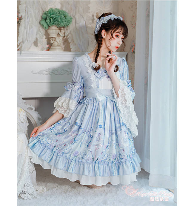 open lace back dress Classic Lolita JSK Dress Short Party Dress by Magic Tea Party