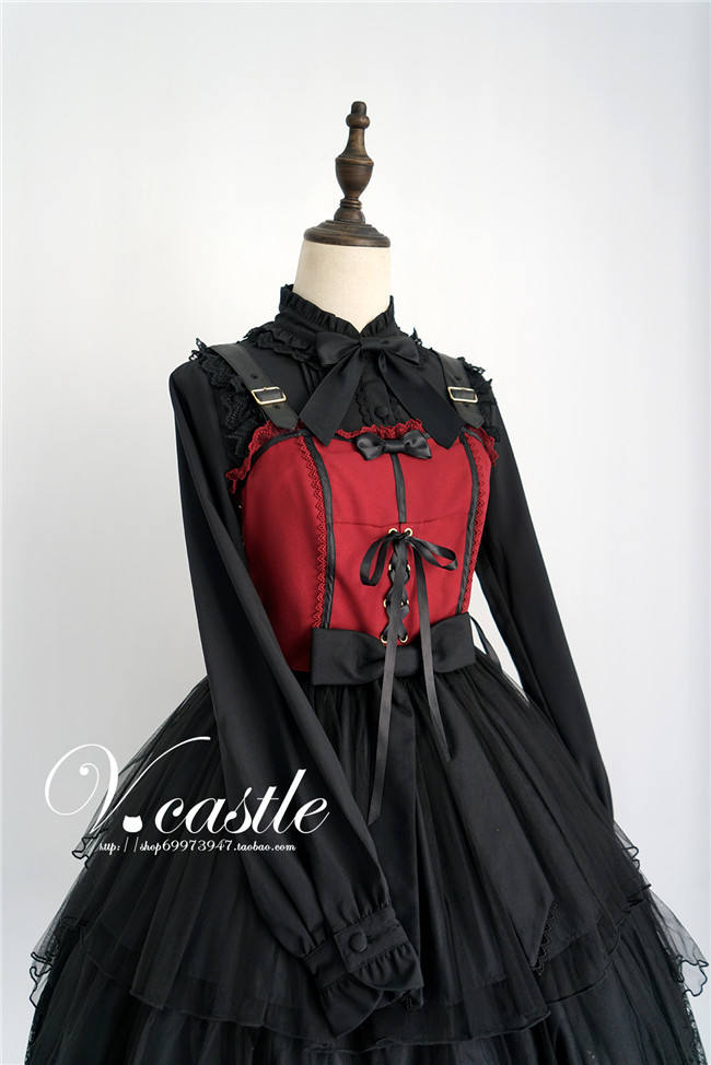 Sweet Roll Collar Lolita Blouse -Ready Made Black Size S - In Stock
