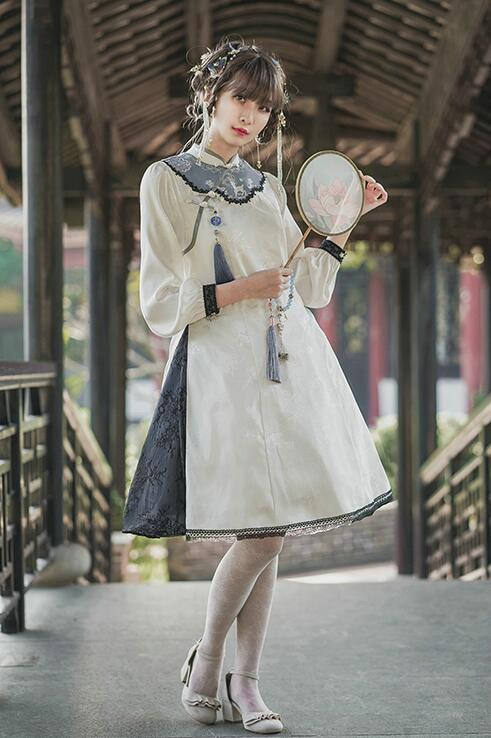 Hole Fairy Guide~ Qi Lolita OP Dress -Ready Made