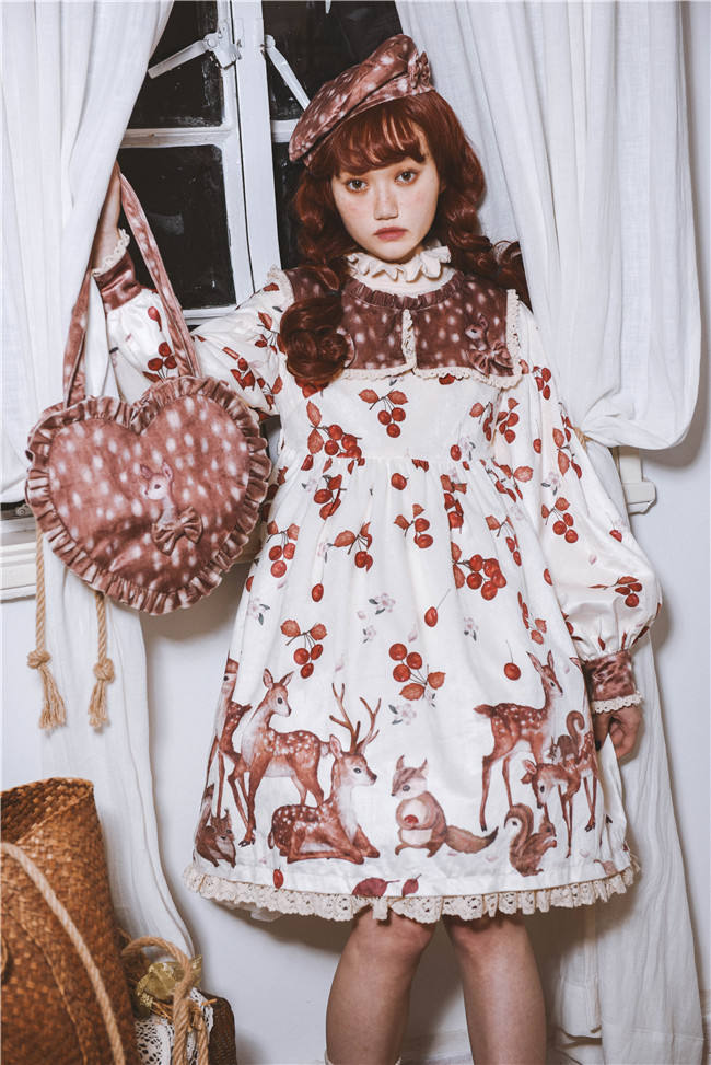 Berries Deer~ Sweet Lolita OP/JSK -Pre-order Closed