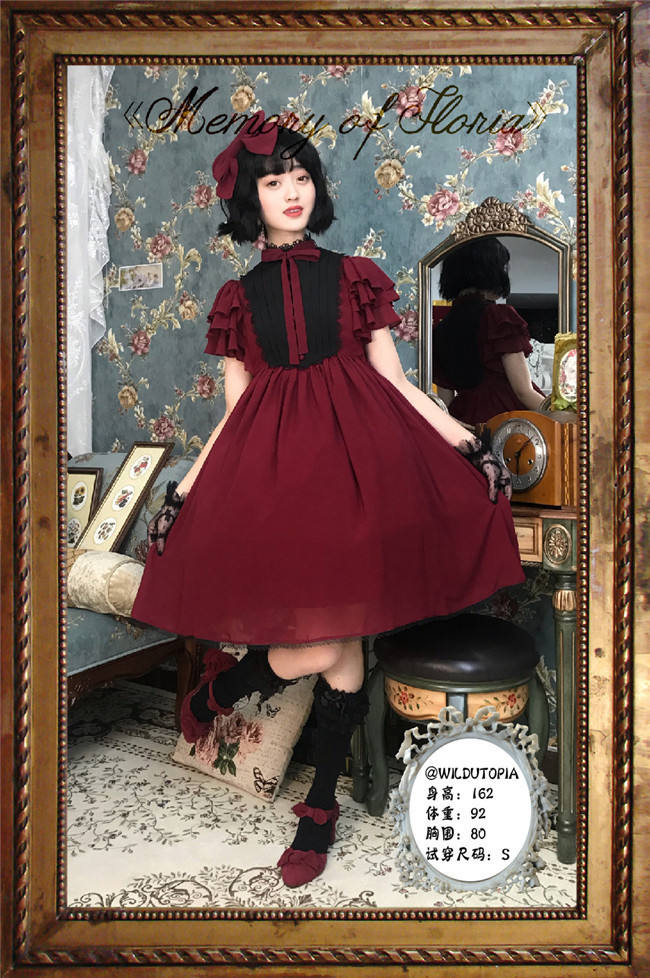 Memory of Floria~ Vintage Lolita OP Short/Long Version-Ready Made