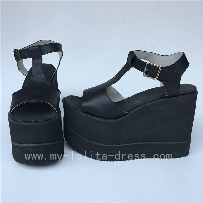 Cream Yellow T Strap Lolita Sandals