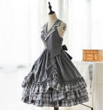 Doris Night ~College Style Lolita Vest JSK / Cape - Ready made
