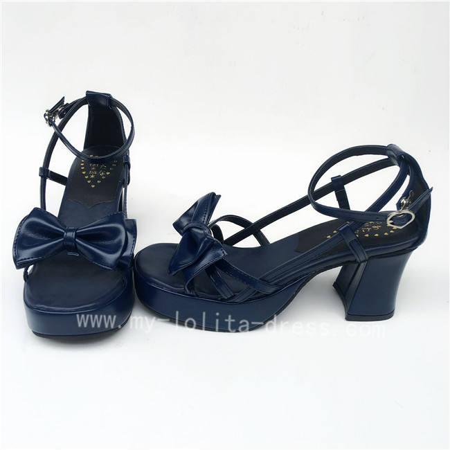 White Simplified Bow Lolita Sandals