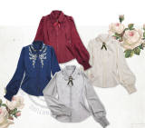 SurfaceSpell~The Ship Sailing TO Fairyland~Vines Embroidery Lolita Blouse -out