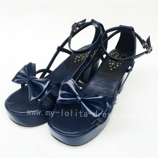 White Simplified Bow Lolita Sandals