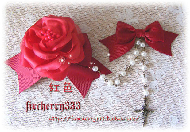 Sweet Rose and Bow Hairpin Set -In Stock