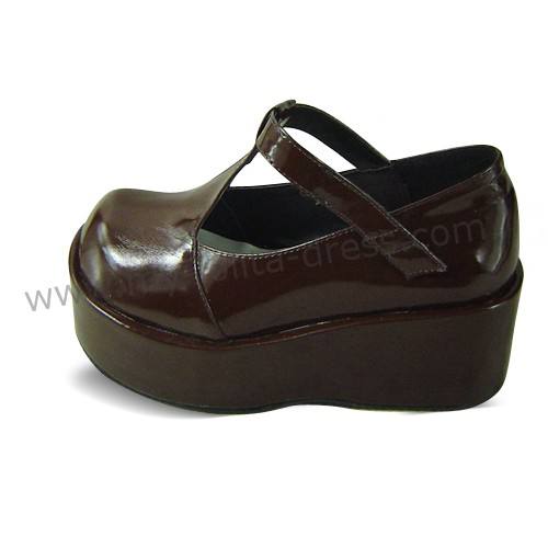 Shiny Coffee Platform Lolita Shoes