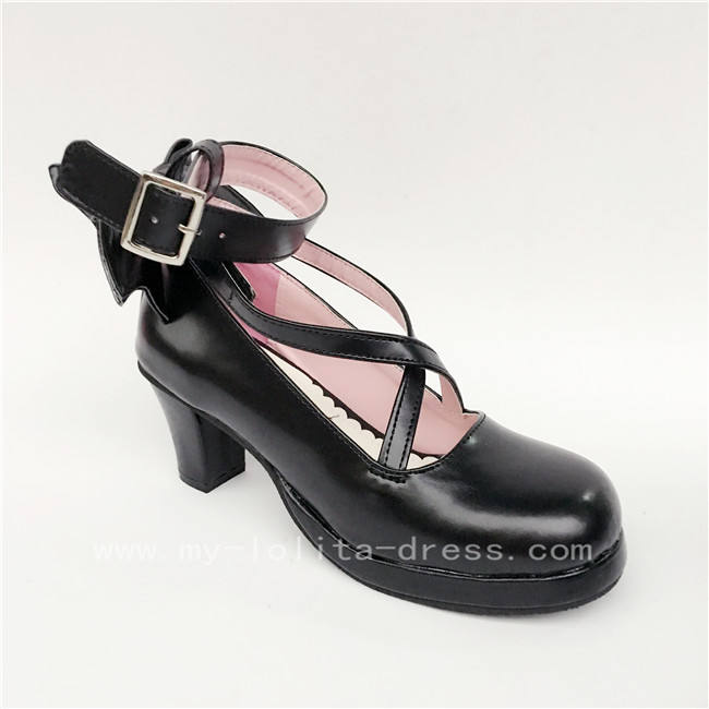 Red Bow Lolita Shoes for Girls