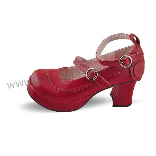 Purple Cross Straps Lolita Shoes