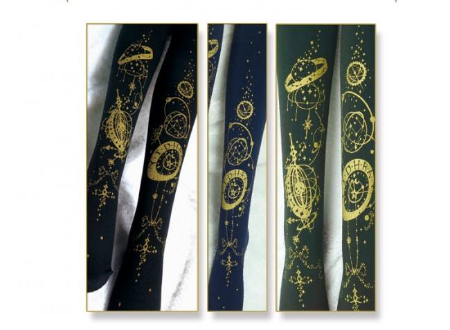 Yidhra -The Gate of Rolling Starry Star- Gold-stamping Lolita Tights