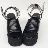 Matte Black Single belt Lolita Sandals