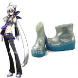 Silvery Shaft Blue Wedges Boots