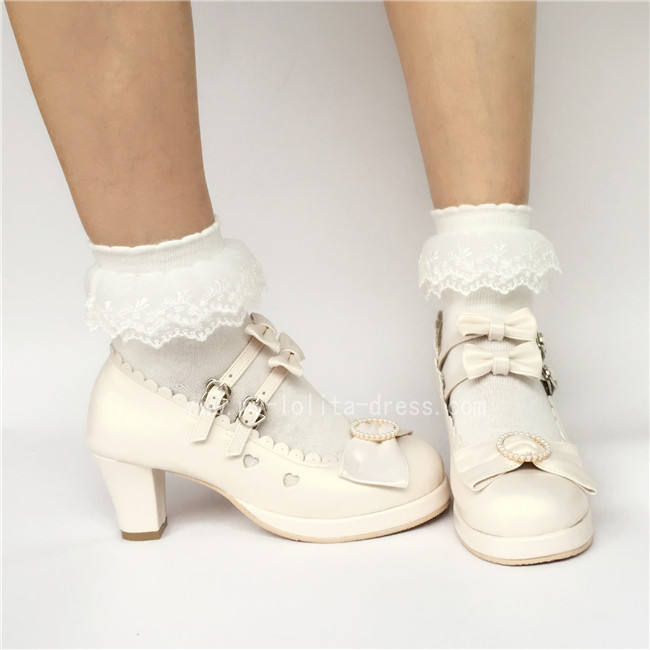 Sweet 3 Bows Lolita Heels Shoes