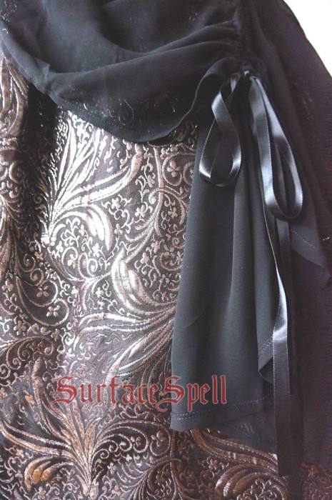 Surface Spell Gothic White Night Draped Chiffon OP