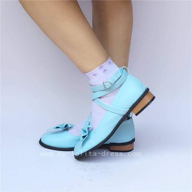 Black Glitter Bow Lolita Shoes