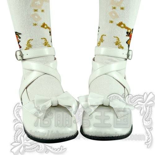 Black/White/Pink/Red Flat Heels Lolita Shoes -Pink Size 38 In Stock