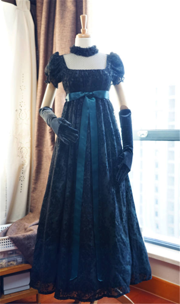 Josephine~ Gothic Chiffon Lolita High Waist Jumper Green XL - In Stock