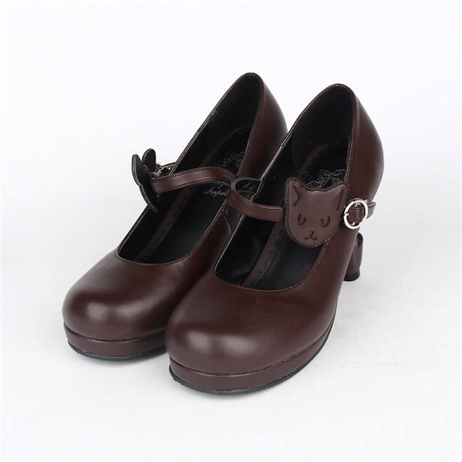 Angelic Imprint- Popular Brown Lolita Princess Heels Shoes -Changeable Color