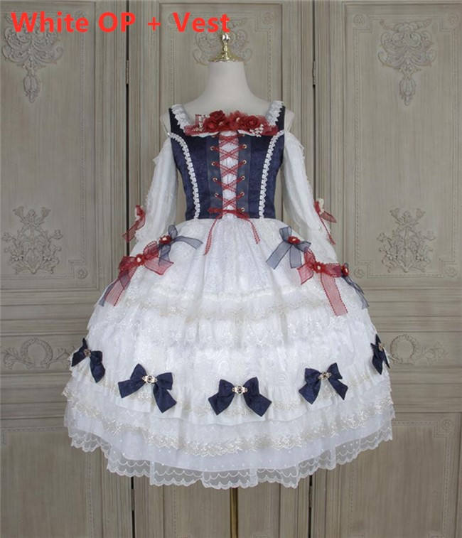 Little Dipper ~White Snow Lolita Vest + OP Set Short/Long Version