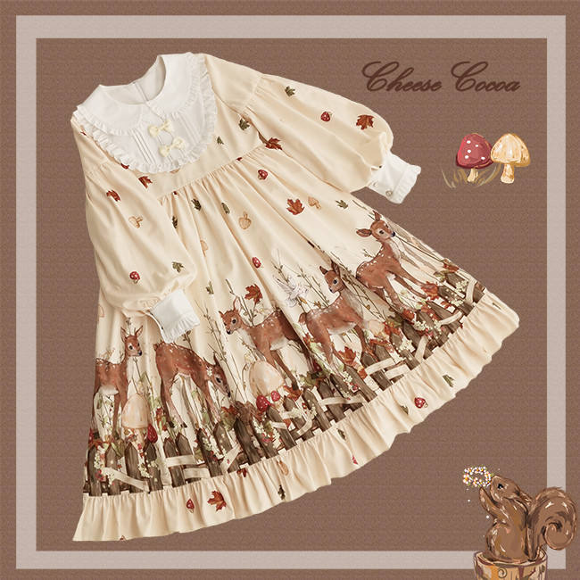 Cheese Cocoa Sweet Lolita Long Sleeves OP