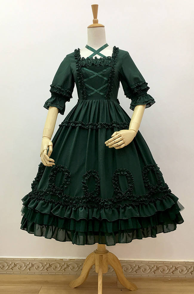 Little Dipper Tasya~ Chiffon Lolita Med-length OP Dress -Ready Made