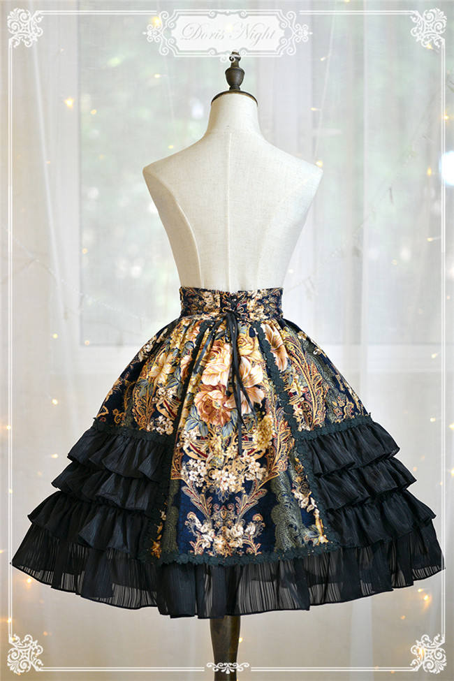 The Night Rose~ Pure Cotton Jacquard Lolita Skirt