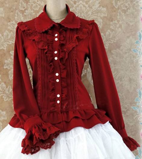 Rococo Style Lace Lolita Shirt Silk and Linen 5 Colors