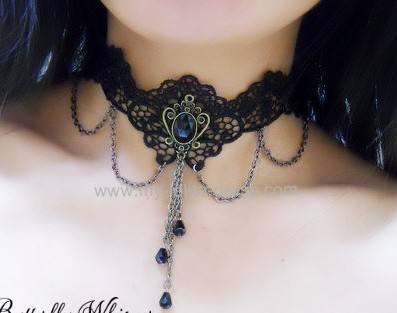 Gothic Black Hell Light Lace Lolita Necklace