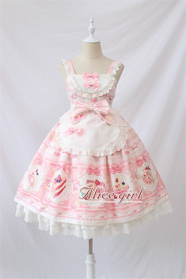 Dessert Chef~ Sweet Lolita JSK With Detachable Apron -Ready Made Light Blue Size S - In Stock