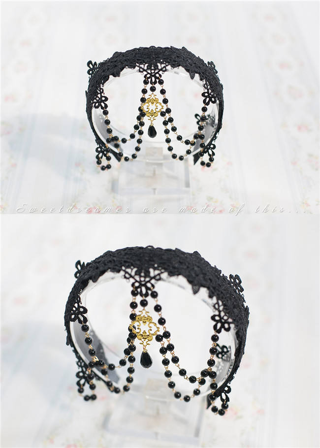 Sweet Dreamer Lace Beads Headbow and Veil Sets