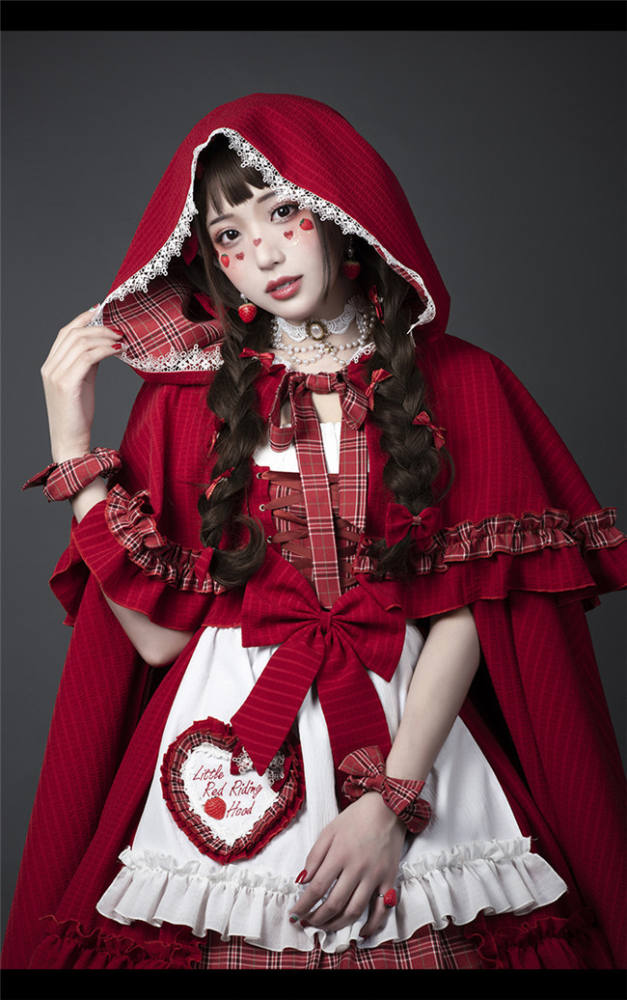 YUPBRO Lolita ~Little Red Riding Hood Soft Lolita JSK Fullset -Ready Made