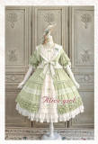 Alice Girl ~Sunflower Classic Lolita Short Sleeves OP -Pre-order Green&Yellow In Stock