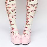 Pink Unicolor Lolita Shoes
