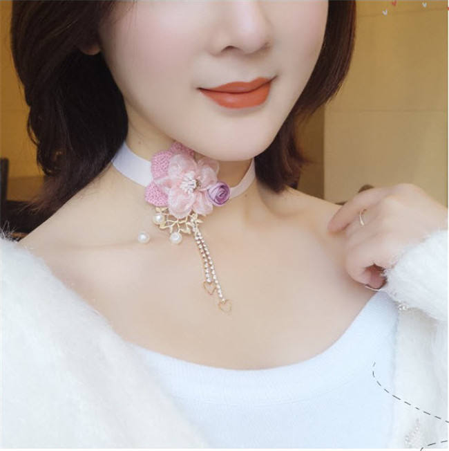 Bustling Flowers Beautiful Tassels Lolita necklace